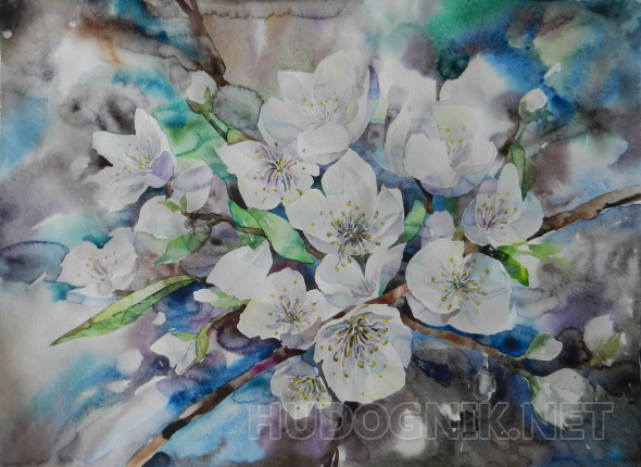 Картина Цветущая яблоня. Размеры: 80x60, Год: 2017, Цена: 15000 рублей ...