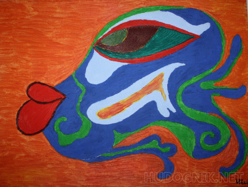 Картина маслом "Рыбка Губан". 