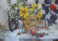 Still life with sunflowers