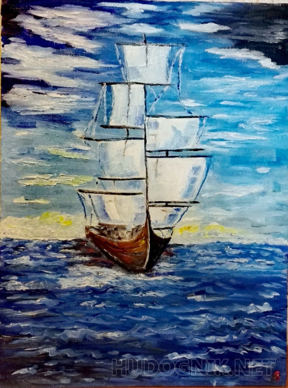 Картина Парусник. Размеры: 30x40, Год: 2018, Цена: 8800 рублей Художник ...