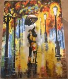 Копия картины Л.Афремова "Танец под дождем"
