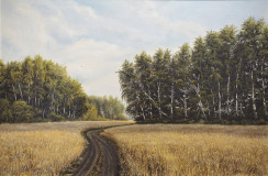 Wheat field and birch okoli