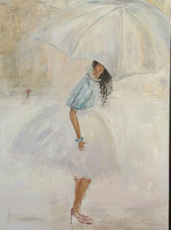 Картина Девушка под зонтом. Размеры: 80x120, Год: 2018, Цена: 60000 ...