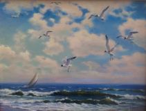 sea and seagulls
