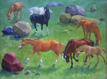 Horses on the hillside