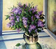 Lilacs on the window sill