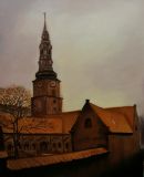 Una copia de William Hammershoi Iglesia en Copenhague