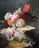 Натюрморт с цветами и книгой