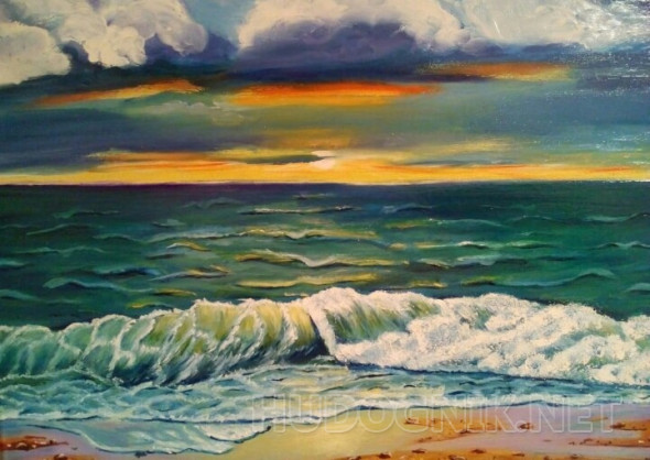 Pintura El Amanecer De La Mar. Tamaño: 40x30, Año: 2019, Precio: 56 ...