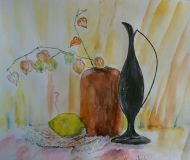 The painting "Watercolor with an elegant jug"