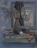 Still life with lion mask