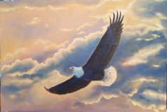 A soaring eagle.