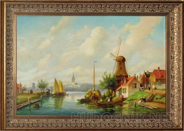 Картина Голландский пейзаж с мельницей (копия). Размеры: 60x40, Год ...