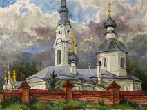 Antes de la lluvia. La iglesia krestovozdvizhensky.