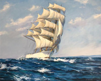 Una copia de la obra del artista montague dawson