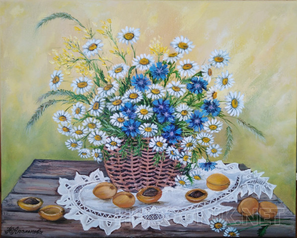 Картина Ромашки и абрикосы. Размеры: 50x40, Год: 2018, Цена: 7200 ...