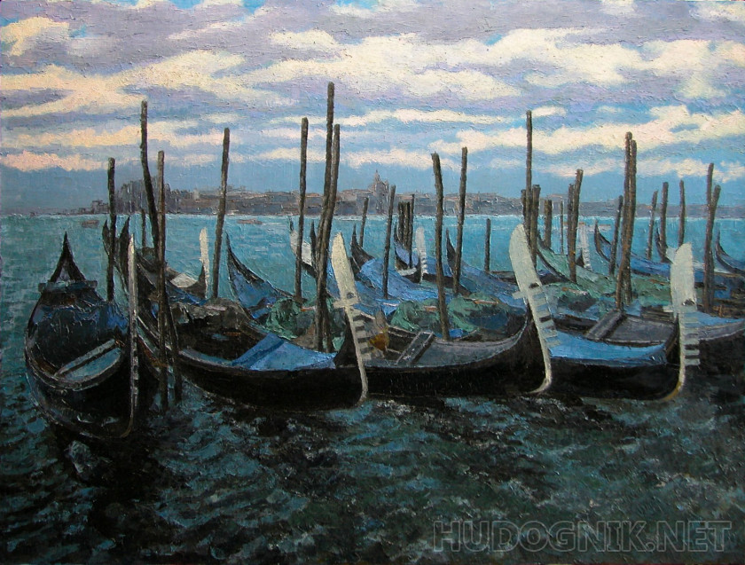 Венеция, спящие гондолы