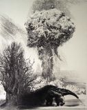 Черно-белая картина "Ядерное испытание муравьеда (Ядерная зима")