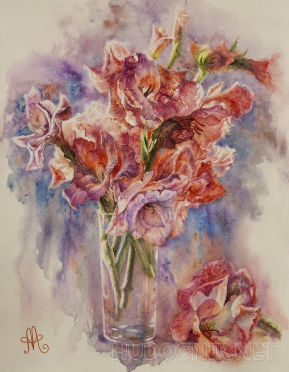 Картина Букетик гладиолусов. Размеры: 36x46, Год: 2020, Цена: 4000 ...