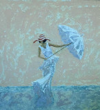 Una señora con un paraguas