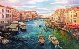Venecia, vista desde el puente de Rialto, el paisaje Urbano