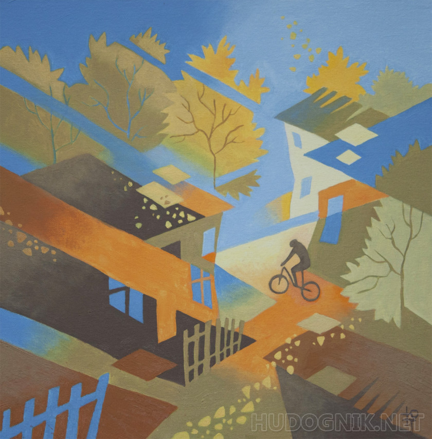 Autumn cyclist