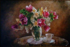 Still life with tulips