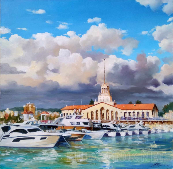 Картина Морской порт Сочи.. Размеры: 70x69, Год: 2019, Цена: 20000 ...