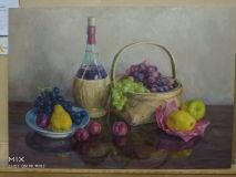 La fruta y el vino