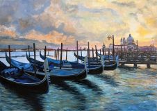 Венеция, спящие гондолы