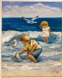 Children by the sea