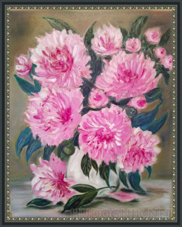 Картина Пионы в вазе. Размеры: 40x50, Год: 2020, Цена: 5200 рублей ...