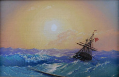A miniature copy of a painting by Aivazovsky