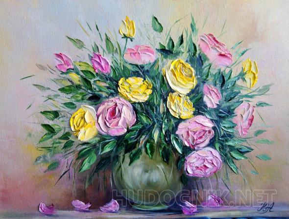 Картина Букет из роз. Размеры: 40x30, Год: 2020, Цена: 5500 рублей ...