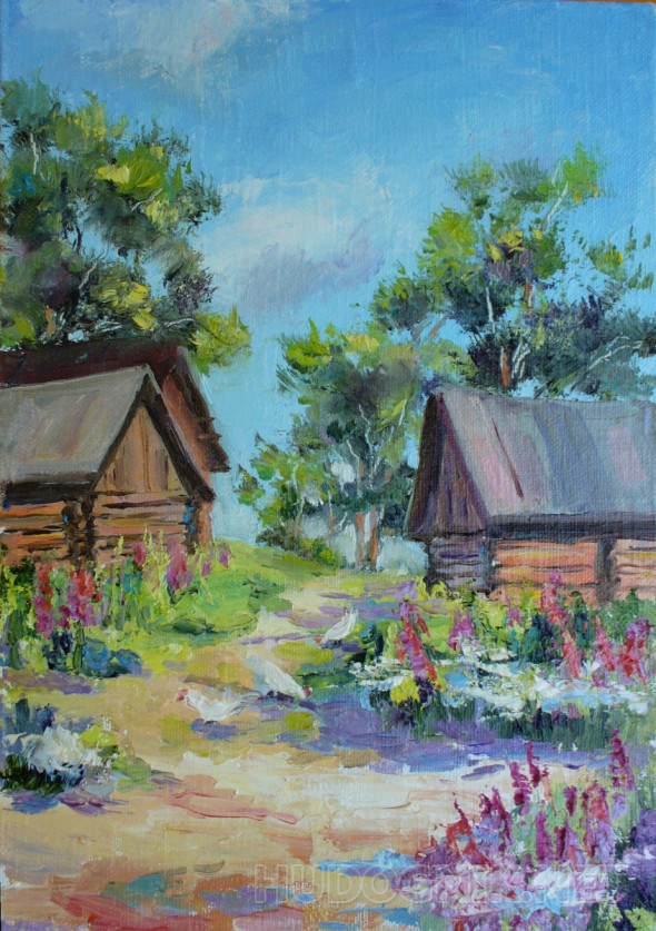 Картина У бабушки в деревне.... Размеры: 16x23, Год: 2020, Цена: 3000 ...