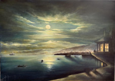 Night in the Constantinople harbour. A Copy Of Aivazovsky