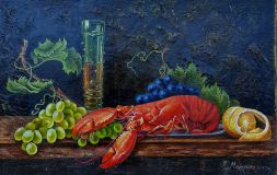 Still life with lobster .