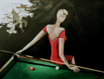 The girl with the cue
