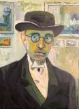 Variation on the theme of Nilus " self-Portrait in bowler hat "