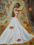 Girl in the autumn forest.