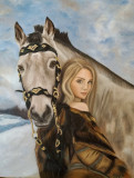 The girl with the horse.