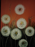 Dandelions on orange