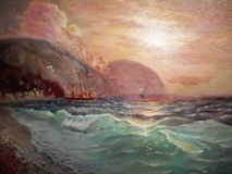 The black sea off the coast of Yalta (inspired by Ivan Aivazovsky)