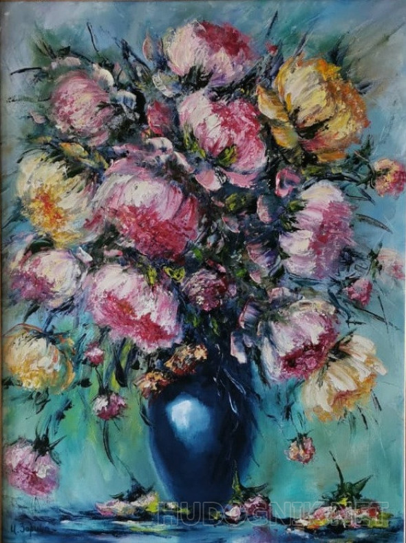 Картина Ваза с пионами. Размеры: 80x60, Год: 2020, Цена: 18000 рублей ...