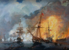 Свободная копия картины &quot; Морское сражение при Наварине 1827г&quot;( И.Айвазовский)