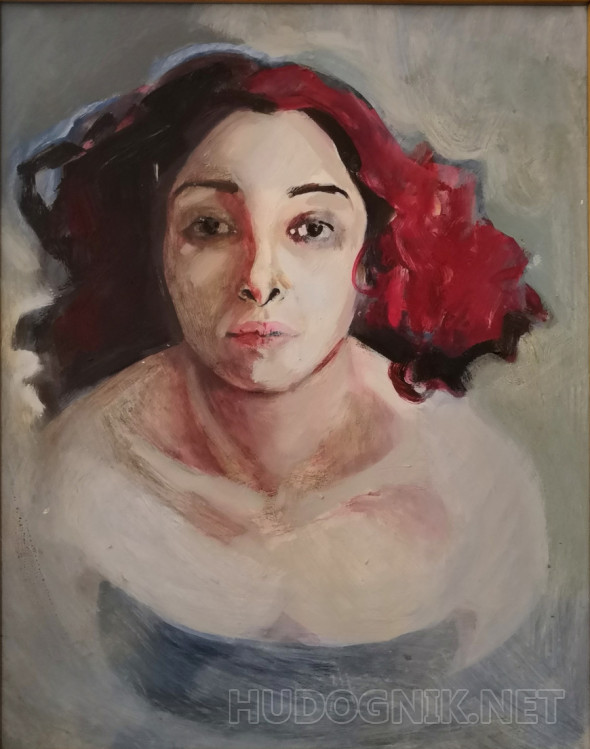 Картина Загадочная девочка с красными волосами. Размеры: 40x50, Цена ...