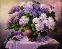 Lilac with a bird