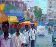 Estudiantes en la calle en Dar es Salaam