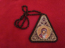 Icono de doble cara de la madre de Dios de Kazan y el icono de Jesucristo