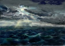 Black sea thunderstorm